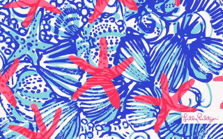 Blue red floral red flowers - a screenprint free wallpaper