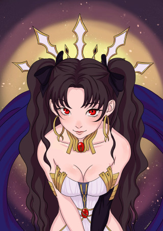 Woman long hair crown moon - preraphaelitism free wallpaper for mobile