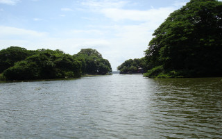 River boat trees blue sky - lake free wallpaper