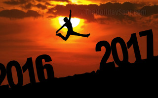 Person jumping kite sunset 2016 - the sun in the background free wallpaper for desktop