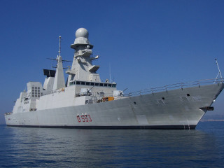 Large gray ship water shoreline - a shore line free wallpaper