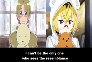 Anime couple bear caption image - a bear free wallpaper