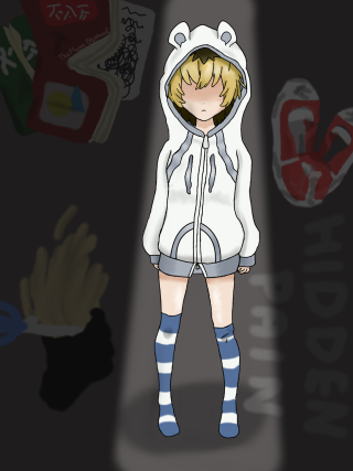 Anime hoodie blonde kneehighs phone - digital art free wallpaper for mobile