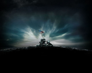 Flag hill sky clouds sunbeam - top of a hill free wallpaper