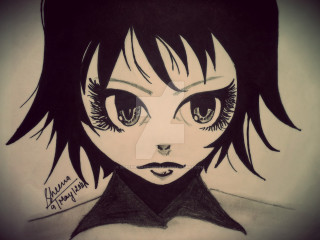 Girl black hair big eyes - big eye free wallpaper