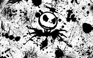 Skull black white splatters face - splatter free wallpaper