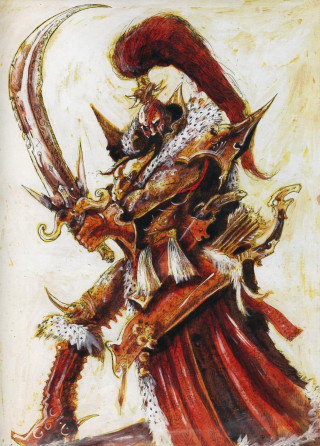 Demon horns sword painting artwork - akihiko yoshida free wallpaper for mobile