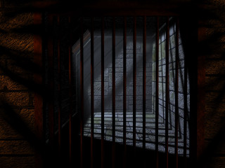 Jail cell bars bench center - center area free wallpaper for desktop