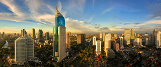 City skyline tall buildings blue 3 - basuki abdullah free wallpaper