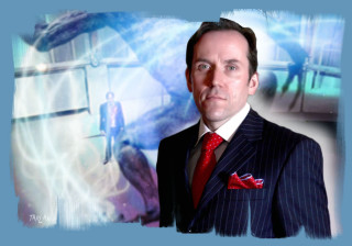 Man suit tie blue background 5 - david dougal williams free wallpaper
