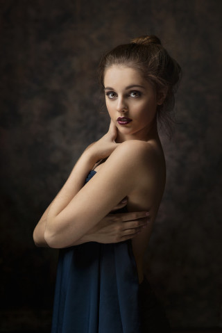 Woman arms crossed posing dark - portrait photography free wallpaper for mobile