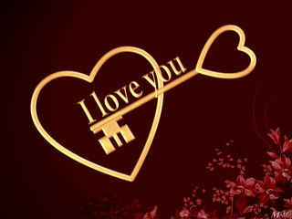 Golden key i love you - key free wallpaper