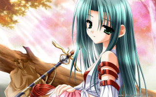 Girl blue hair sword shell - blue hair holding free wallpaper for desktop