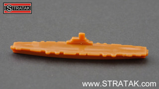 Plastic orange boat gray surface - a caption free wallpaper