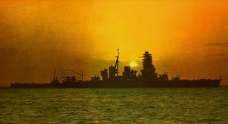 Large ship water sunset yellow - a large ship free wallpaper for desktop