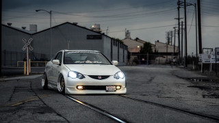 White car street train track 2 - pearlescent free wallpaper for desktop