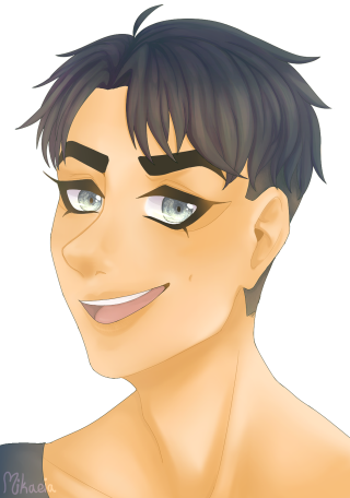 Smirking man black hair blue - derf free wallpaper for mobile