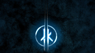 Blue white logo black background 5 - kinetic free wallpaper