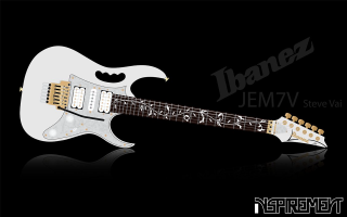White guitar black background name - concept design free wallpaper for desktop