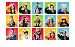 Glee sign peace sign group - key art free wallpaper