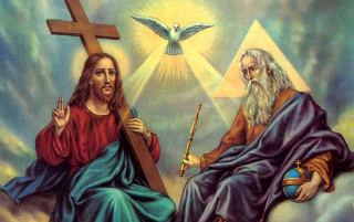 Jesus shepherd cross dove painting - egyptian art free wallpaper