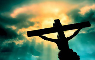 Person holding cross cloudy sky - sun ray free wallpaper