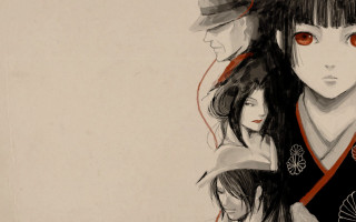 Man woman red eyes fan - movie poster free wallpaper