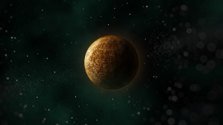 Yellow object dark space stars - a few white dot free wallpaper for desktop