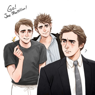 Three men suits ties drawing - fantastic realism free wallpaper for tablet