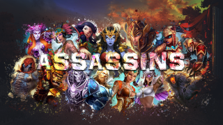 Assassins graphic style character group - a group of characters free wallpaper for desktop