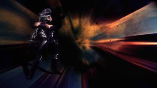 Futuristic woman tunnel light smoke - dynamic lighting free wallpaper