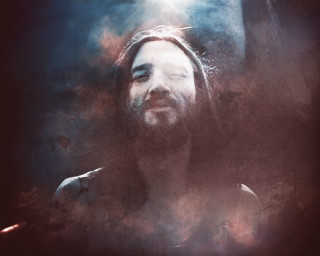 Man long hair beard bird - his shoulder and a bird free wallpaper for desktop