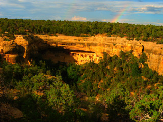 Rainbow canyon trees rocks blue - incoherent free wallpaper