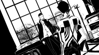 Black white drawing two people - drawing free wallpaper