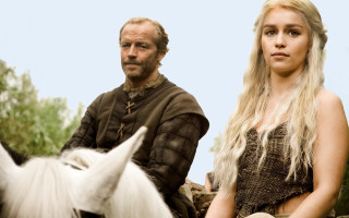 Man woman horse field trees 2 - the background and a sky background free wallpaper