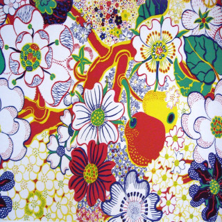 Colorful floral print white background - gutai group free wallpaper for tablet