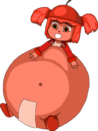 Cartoon pig red hat red - back free wallpaper for mobile