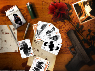Table with cards on it - card free wallpaper