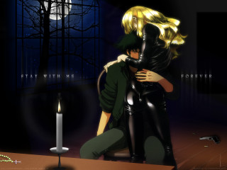 Couple hugging candle tree full - romantic free wallpaper