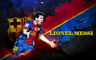 Man running soccer ball barcelona - the name of the team free wallpaper