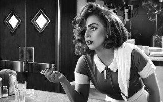 Woman holding food looking camera - a piece of food free wallpaper