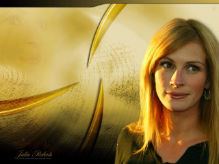Blonde woman green shirt gold - a gold background free wallpaper for desktop