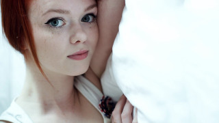 Woman red hair blue eyes 5 - evaline ness free wallpaper