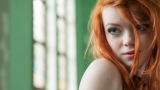 Woman red hair blue eyes 20 - red hair free wallpaper