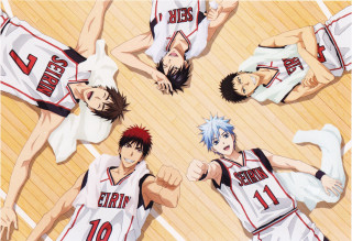 Anime basketball court group characters - their hands in free wallpaper