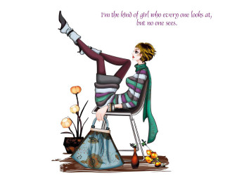 Woman chair leg up table - a vase free wallpaper