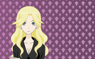 Blonde woman anime purple background - woman free wallpaper