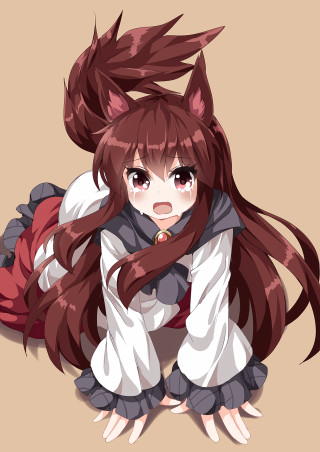 Anime girl long hair cat 4 - free cats wallpaper for mobile