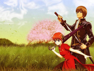 Man woman field sword red - a red dress free wallpaper for desktop