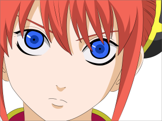 Anime red hair blue eyes 4 - a headband free wallpaper